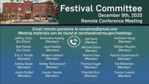 Festival Committee Meeting - 12.09.2020