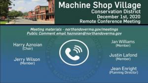 Machine Shop Village Conservation District Meeting - 12.01.2020